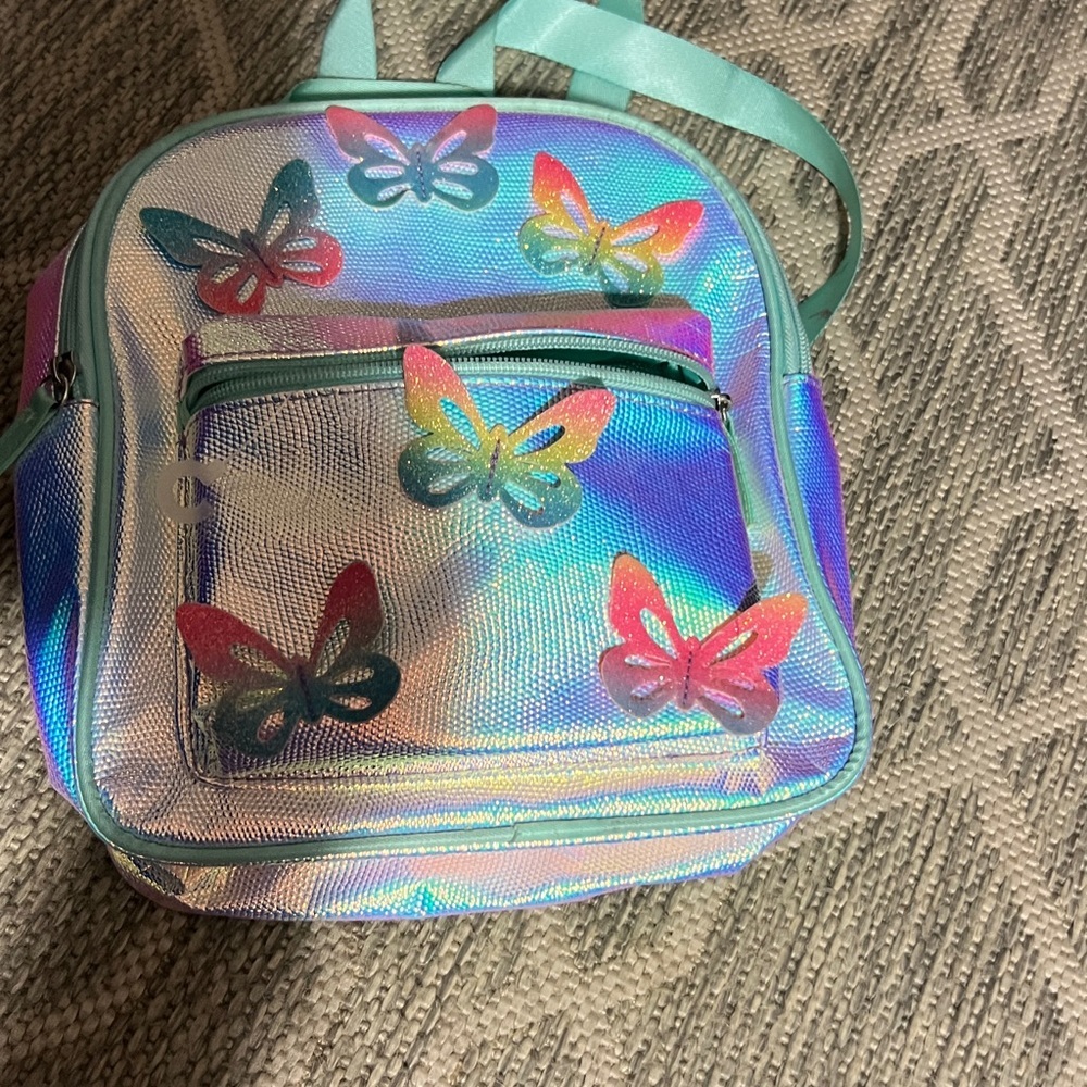 Colorful Butterfly Print Puffer Jacket - Picture 6 of 7